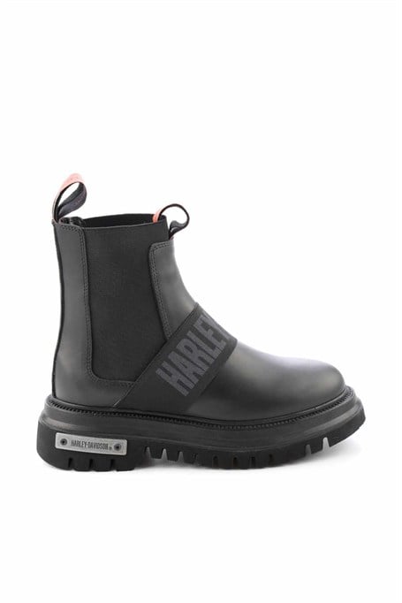 Black Hakiki Deri Kadın Bot & Bootie HD0777056303