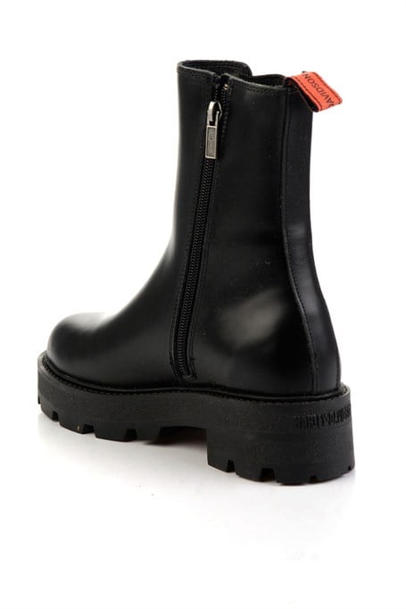 Black Hakiki Deri Kadın Bot & Bootie HD0777166103