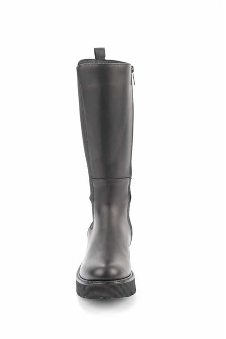 Black Hakiki Deri Kadın Bot & Bootie HD0777056903