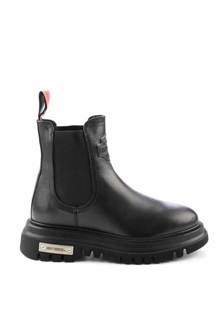 Black Hakiki Deri Kadın Bot & Bootie HD0777003103