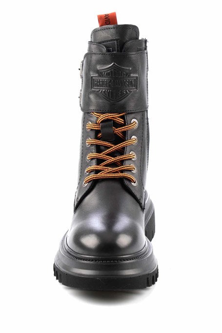 Black Hakiki Deri Kadın Bot & Bootie HD0777002503