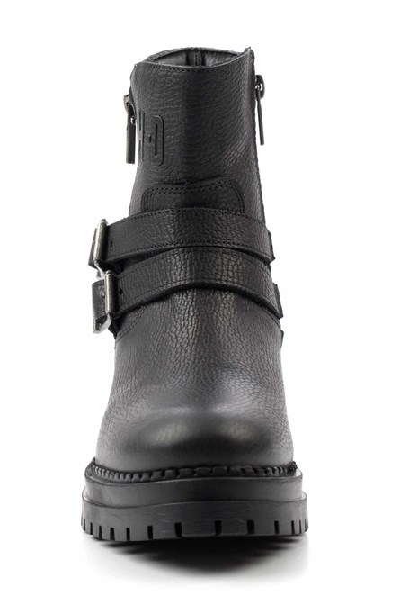 Black Hakiki Deri Kadın Bot & Bootie HD0777055603