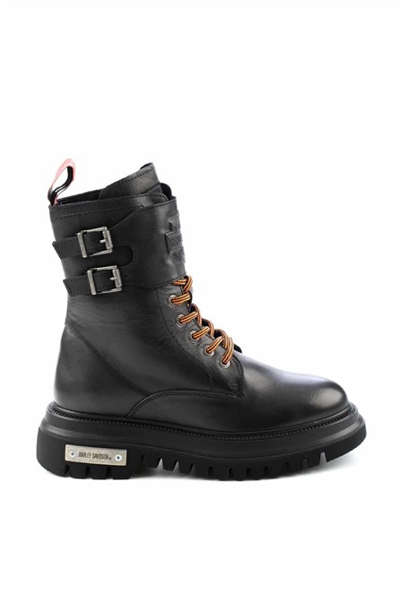 Black Hakiki Deri Kadın Bot & Bootie HD0777002503
