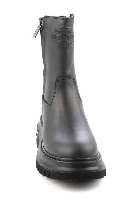 Black Hakiki Deri Kadın Bot & Bootie HD0777002603