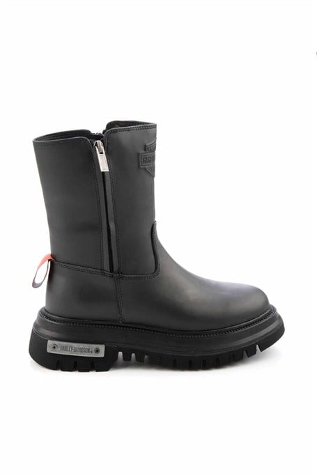 Black Hakiki Deri Kadın Bot & Bootie HD0777002603