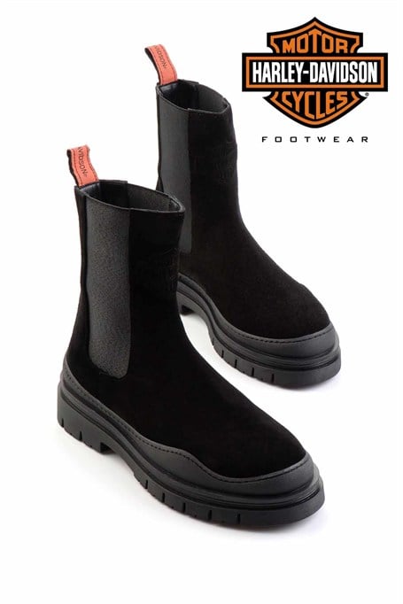 Black Hakiki Deri Kadın Bot & Bootie HD0777004802