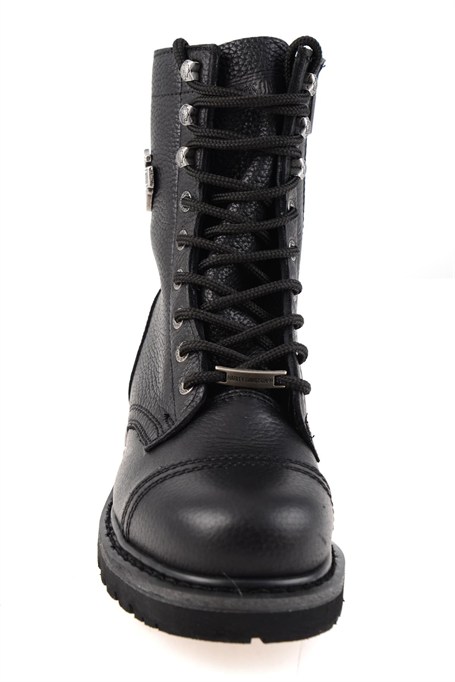 Black Hakiki Deri Kadın Bot & Bootie HD0777032803