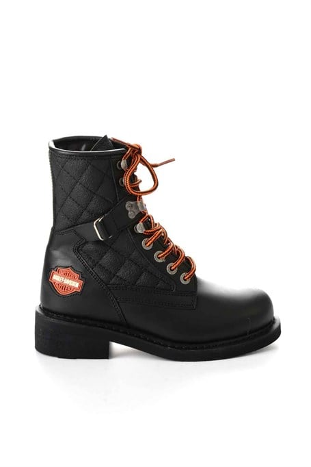 Black Hakiki Deri Kadın Bot & Bootie HD0777256003