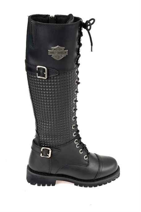 Black Hakiki Deri Kadın Bot & Bootie HD0777053303