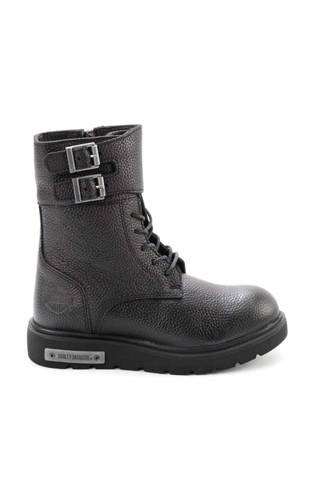 Black Hakiki Deri Kadın Bot & Bootie HD0777063603
