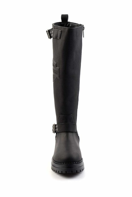 Black Hakiki Deri Kadın Bot & Bootie HD0777002703