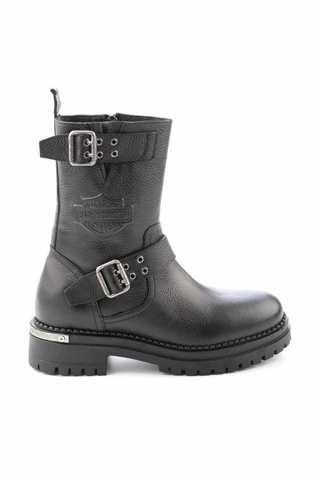 Black Hakiki Deri Kadın Bot & Bootie HD0777002203