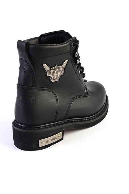 Black Hakiki Deri Kadın Bot & Bootie HD0777009603