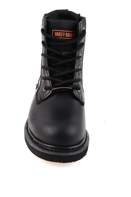 Black Hakiki Deri Kadın Bot & Bootie HD0777009803