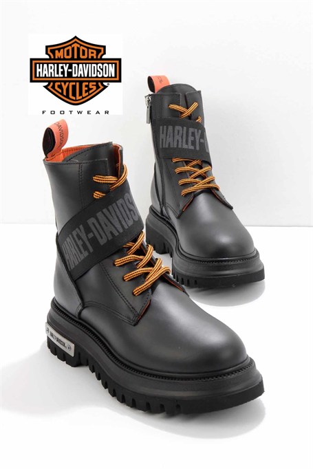 Black Hakiki Deri Kadın Bot & Bootie HD0777055403