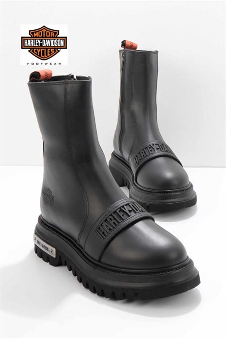 Black Hakiki Deri Kadın Bot & Bootie HD0777054903