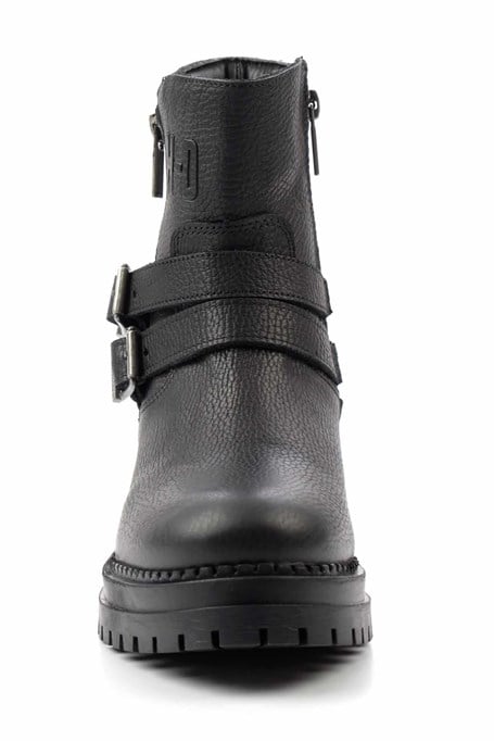 Black Hakiki Deri Kadın Bot & Bootie HD0777055603