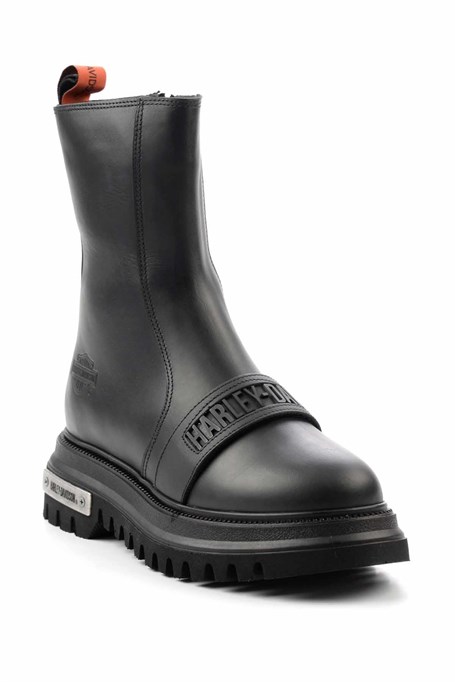 Black Hakiki Deri Kadın Bot & Bootie HD0777054903