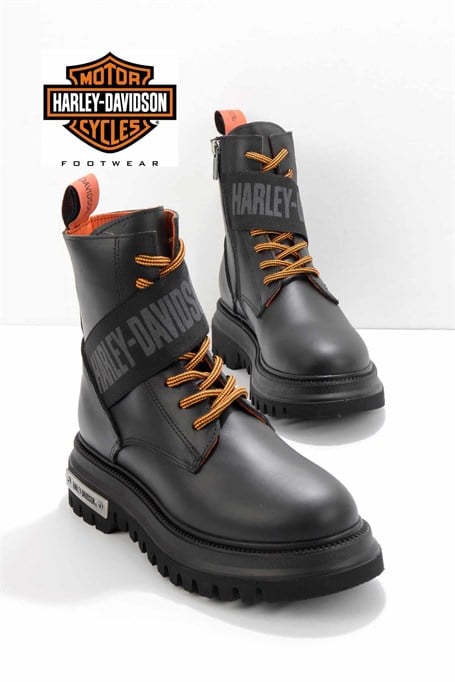 Black Hakiki Deri Kadın Bot & Bootie HD0777055403