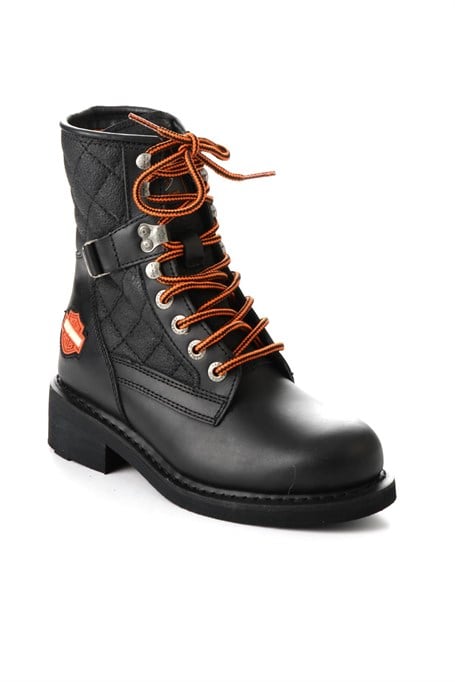 Black Hakiki Deri Kadın Bot & Bootie HD0777256003