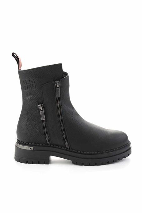 Black Hakiki Deri Kadın Bot & Bootie HD0777003903