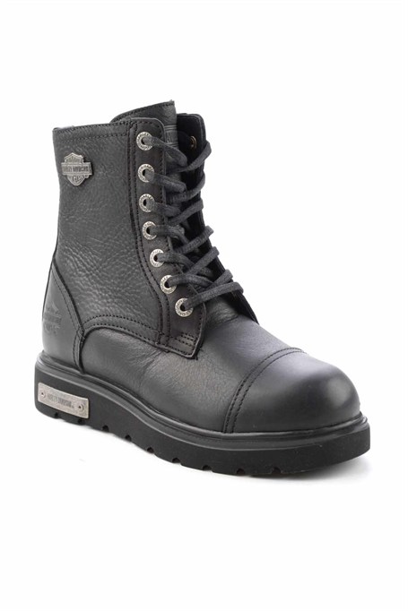 Black Hakiki Deri Kadın Bot & Bootie HD0777063003