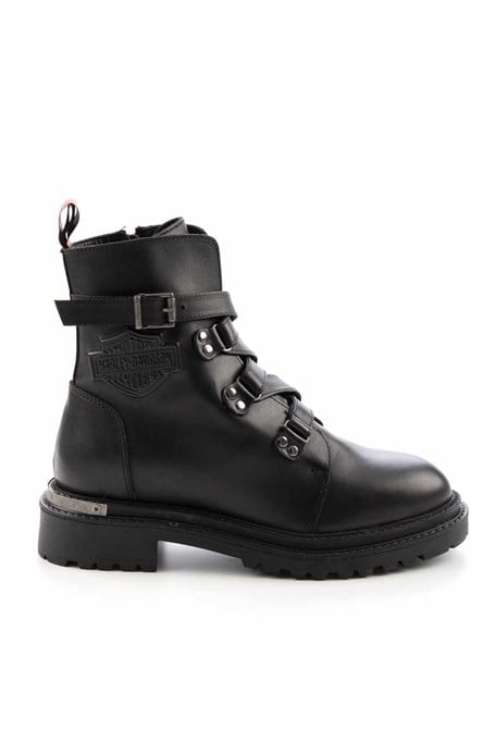 Black Hakiki Deri Kadın Bot & Bootie HD0777003003