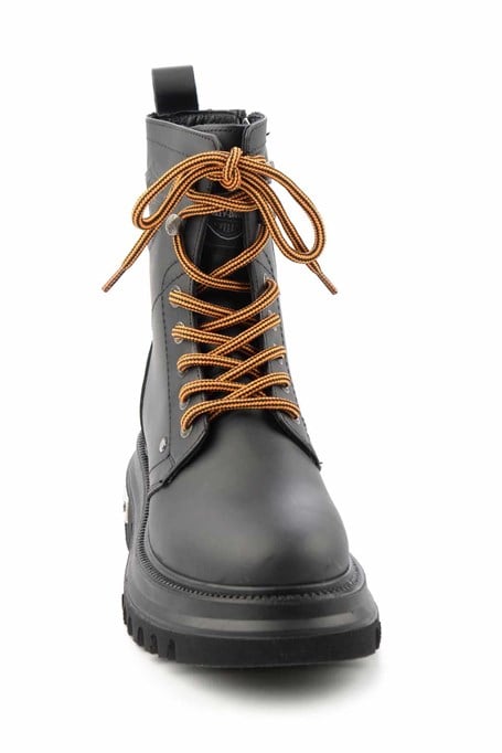 Black Hakiki Deri Kadın Bot & Bootie HD0777002903