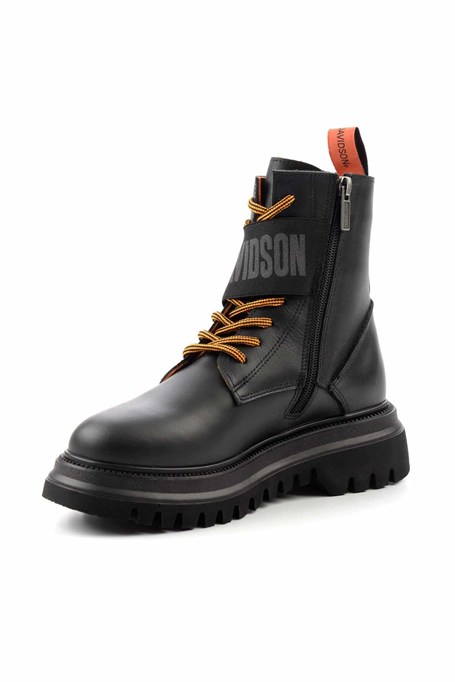 Black Hakiki Deri Kadın Bot & Bootie HD0777055403