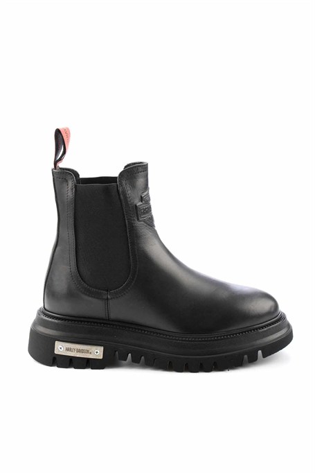 Black Hakiki Deri Kadın Bot & Bootie HD0777003103