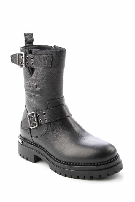 Black Hakiki Deri Kadın Bot & Bootie HD0777002203