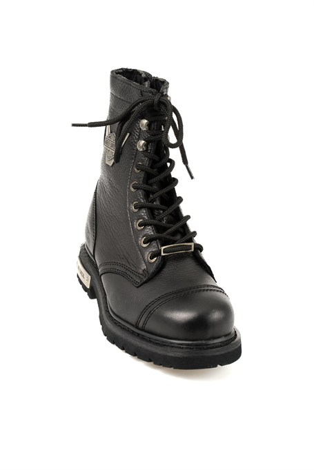 Black Hakiki Deri Kadın Bot & Bootie HD0777032803