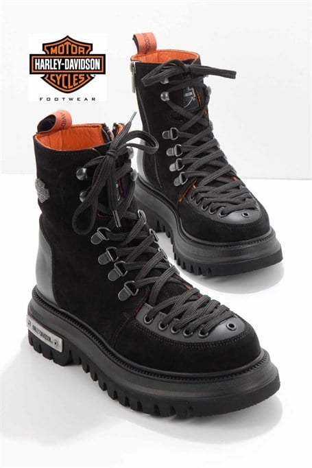 Black Hakiki Deri Kadın Bot & Bootie HD0777064302