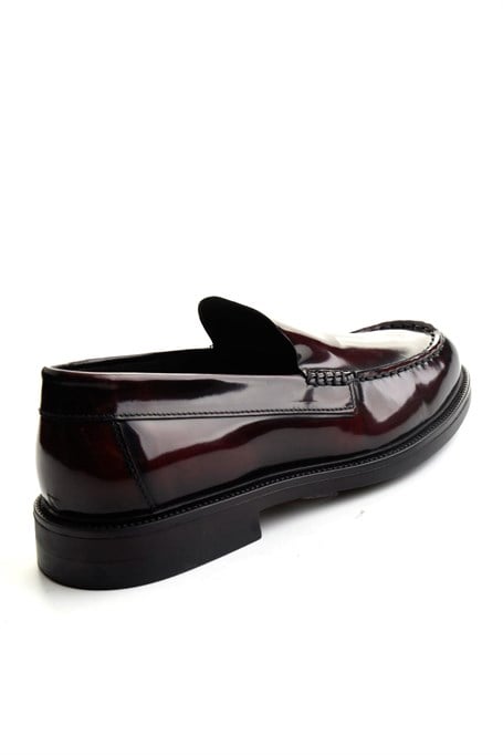 Bordo Açma Hakiki Deri Erkek Loafer Ayakkabı E01648502614