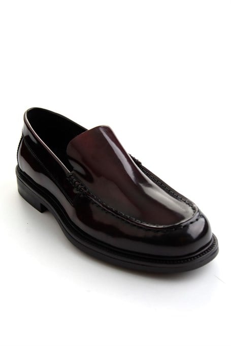 Bordo Açma Hakiki Deri Erkek Loafer Ayakkabı E01648502614