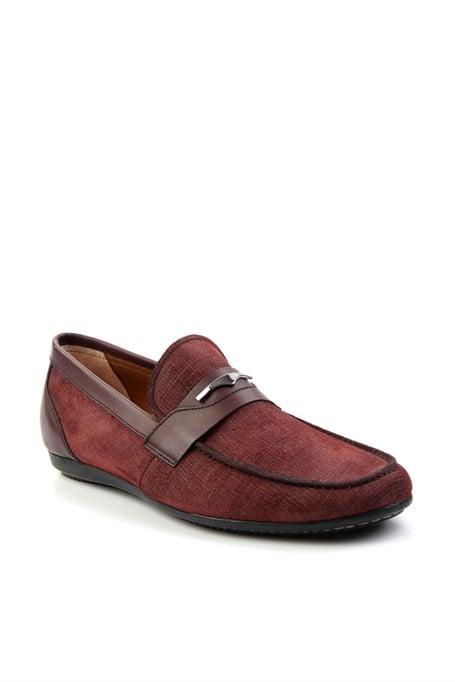 Bordo Hakiki Deri Erkek Casual Ayakkabı E01758028104