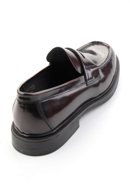Bordo Hakiki Deri Erkek Loafer Ayakkabı E01648609514