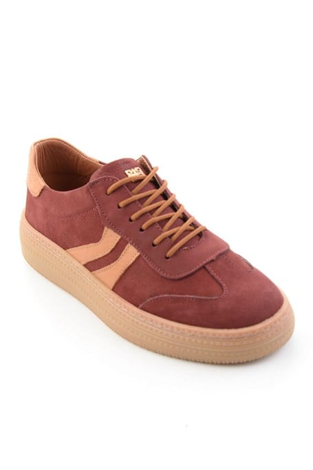 Bordo Nubuk Hakiki Deri Kadın Sneaker K01753222201