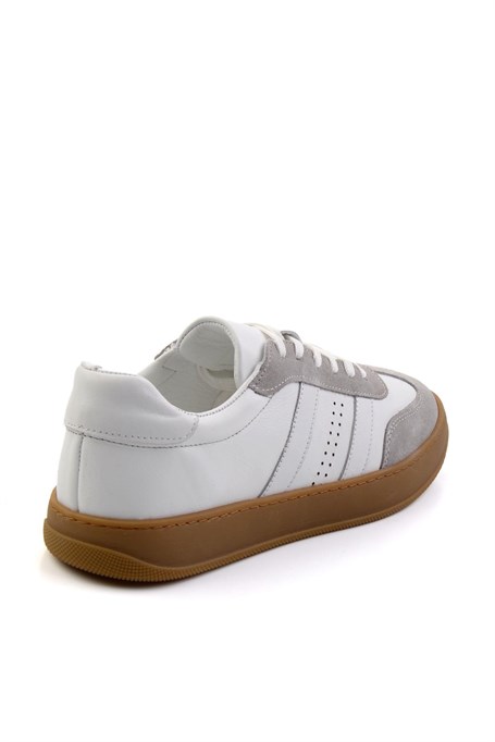 Buz Gri Hakiki Deri Erkek Sneaker E01759101802