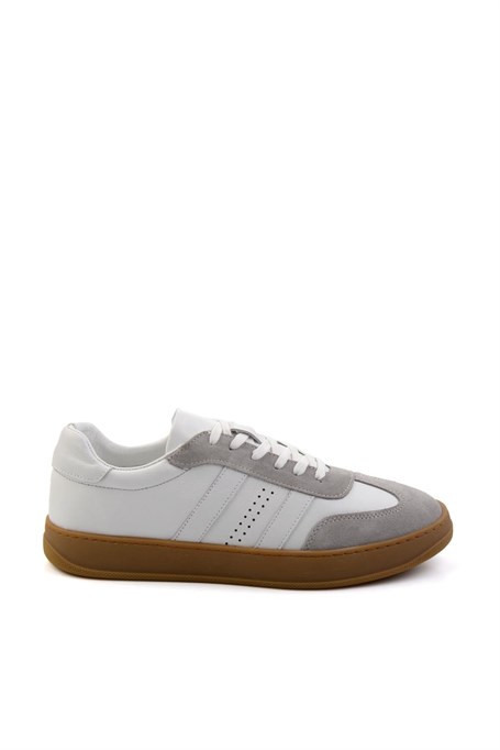 Buz Gri Hakiki Deri Erkek Sneaker E01759101802
