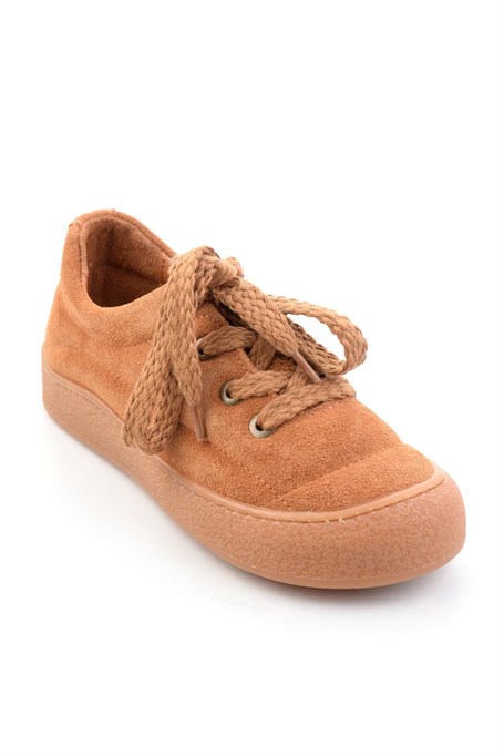 Camel Hakiki Deri Kadın Casual Ayakkabı K01331780902