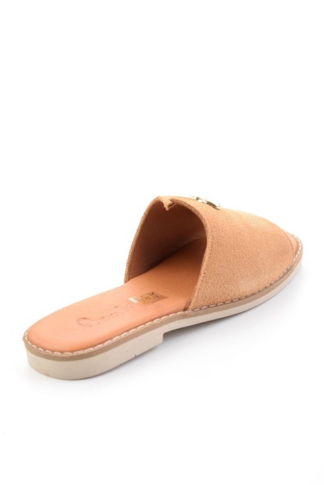 Camel Hakiki Deri Kadın Terlik K04331145802