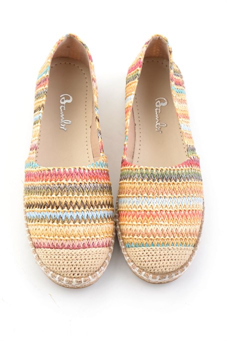 Çok Renkli Hasır  Kadın Espadril K01125010328