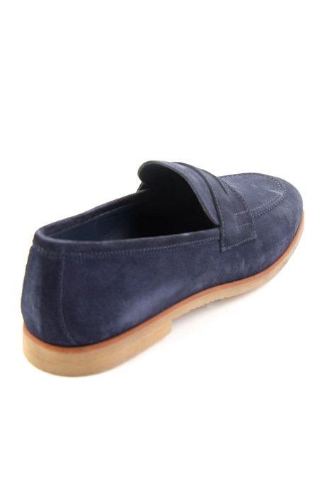 Dark Blue Hakiki Deri Erkek Loafer Ayakkabı E01648595802