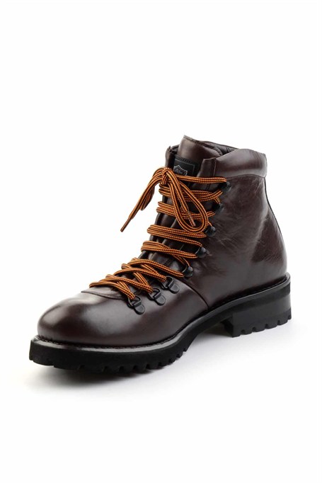 Dark Brown Hakiki Deri Erkek Bot & Bootie HD1777006003