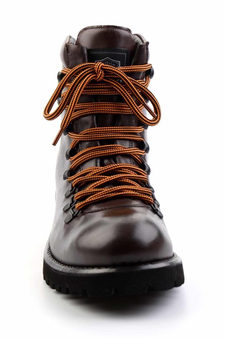 Dark Brown Hakiki Deri Erkek Bot & Bootie HD1777006003