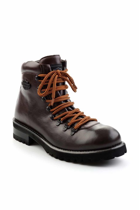 Dark Brown Hakiki Deri Erkek Bot & Bootie HD1777006003