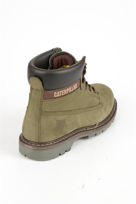 Dark Olive Hakiki Deri Erkek Bot & Bootie CAT1111000101