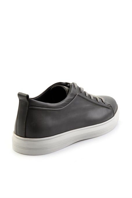 Gri Hakiki Deri Erkek Sneaker E01011030843