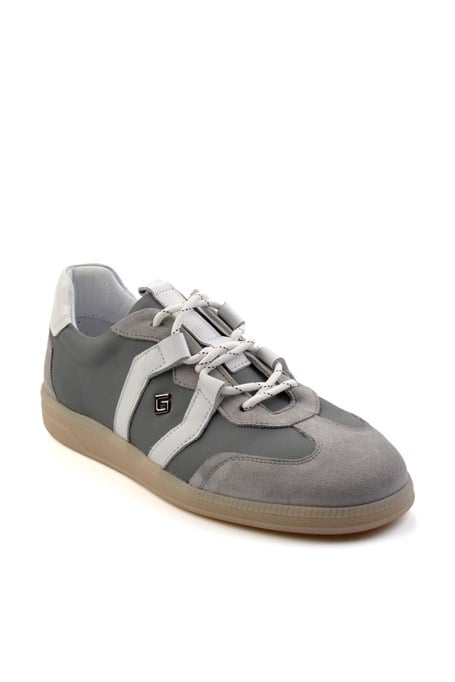 Gri Hakiki Deri Erkek Sneaker E01075623902